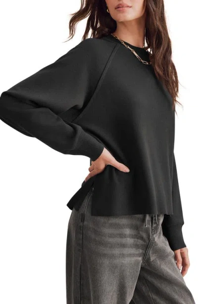 Splendid Winslow Raglan Sweatshirt In Black