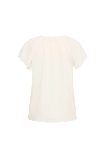 Maison Common Silk Blend Cap Sleeve Blouse In Ecru