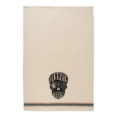 Dii Skeleton Embellished Assorted Dishtowel Set/3 In Skeleton