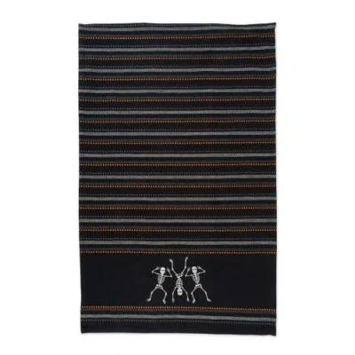Dii Skeleton Embellished Assorted Dishtowel Set/3 In Skeleton