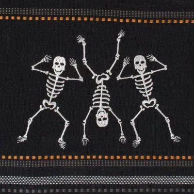 Dii Skeleton Embellished Assorted Dishtowel Set/3 In Skeleton
