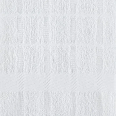 Dii Solid Windowpane Terry Dishtowel Set/4 In White