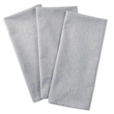 Dii Solid Chambray Dishtowel Set/3 In Gray