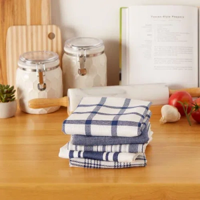 Dii Everyday Mixed Basic Dishtowel Set/5 In Nautical Blue