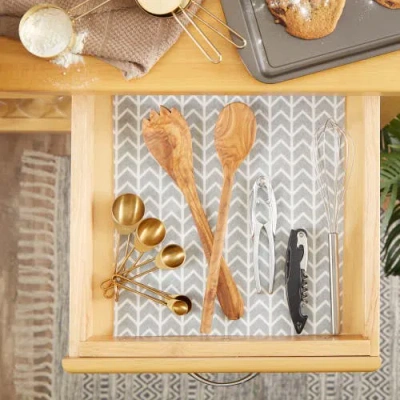 Dii Herringbone Print Reusable Shelf Liner Set/2 In Gray