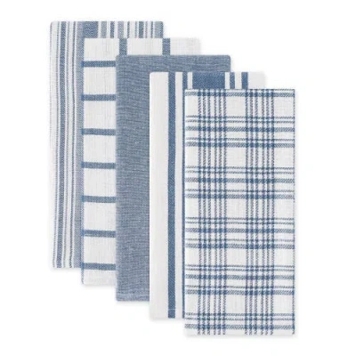 Dii Everyday Mixed Basic Dishtowel Set/5 In Stone Blue