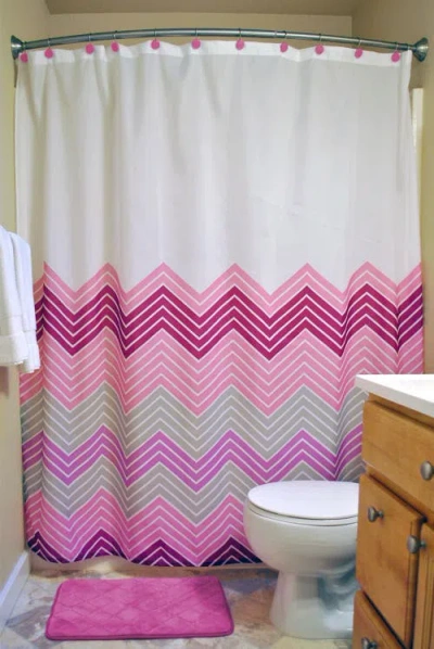 Dii Chevron Assorted Bath Set 14 Piece In Pink