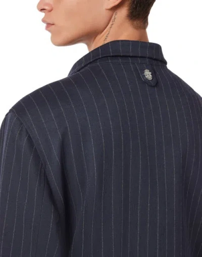 Billionaire Pinstriped Polyester Bomber Jacket In Multi