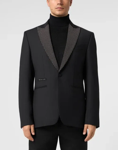 Philipp Plein Blazer With Lapel Studs Men In Black