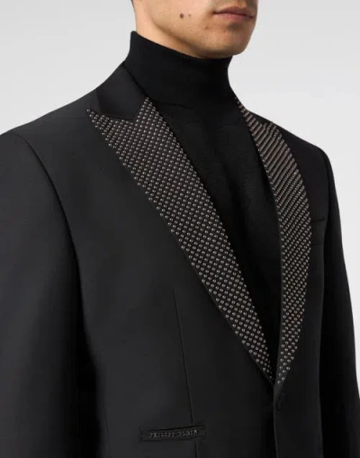 Philipp Plein Blazer With Lapel Studs Men In Black