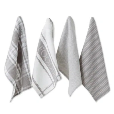 Dii Granite Assorted Gourmet Kitchen Dishtowel Set/4 In Granite