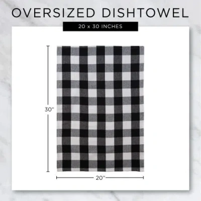 Dii Windowpane Oversized Washed Waffle Dishtowel Set/2 In Barn Red