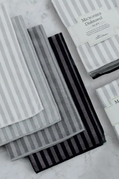 Dii Gray Stripe Microfiber Towel Set/4 In Gray