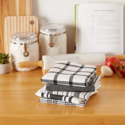 Dii Everyday Mixed Basic Dishtowel Set/5 In Black