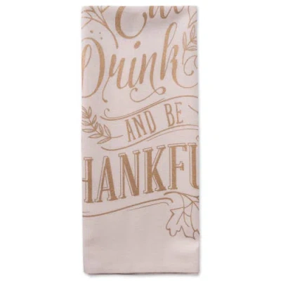 Dii Asst Check Fall Be Thankful Printed Dishtowel Set/2 In Be Thankful