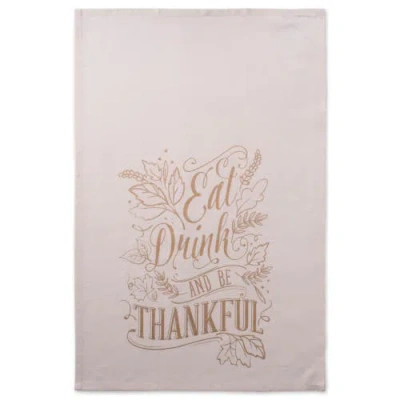 Dii Asst Check Fall Be Thankful Printed Dishtowel Set/2 In Be Thankful