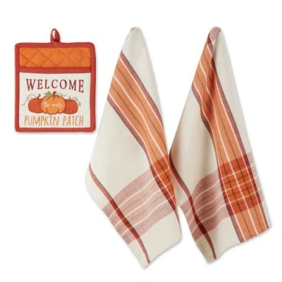 Dii Pumpkin Patch Potholder Gift Set/3 In Pumpkin Patch
