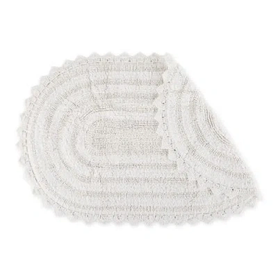 Dii Oval Crochet Bath Mat In White