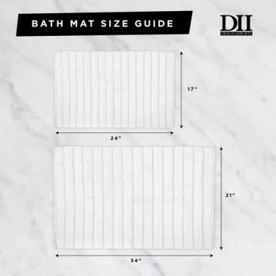 Dii Microfiber Chenille Bath Mat Gray Stripe 21x35 In Gray