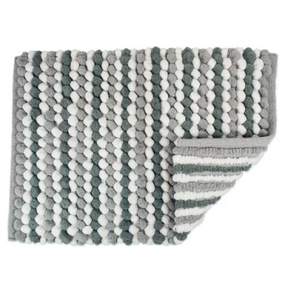 Dii Microfiber Chenille Bath Mat Gray Stripe 21x35 In Gray