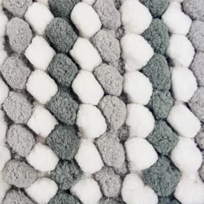 Dii Microfiber Chenille Bath Mat Gray Stripe 21x35 In Gray