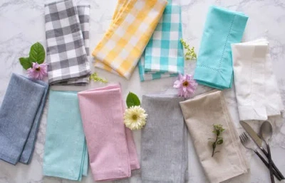 Dii Solid Chambray Napkin Set/6 In Aqua