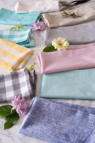 Dii Solid Chambray Napkin Set/6 In Blue