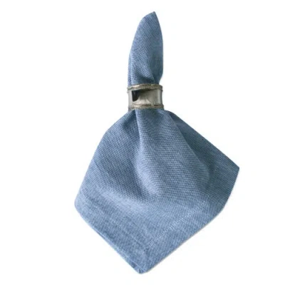 Dii Solid Chambray Napkin Set/6 In Blue