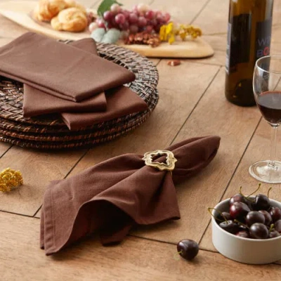 Dii Solid Everyday Cloth Napkin Set/6 In Bark Brown