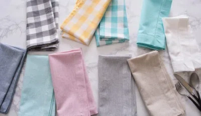 Dii Solid Chambray Napkin Set/6 In Rose