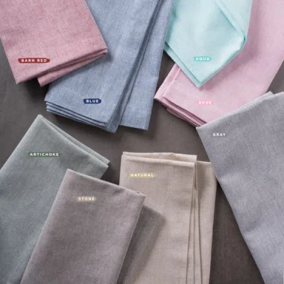 Dii Solid Chambray Napkin Set/6 In Rose