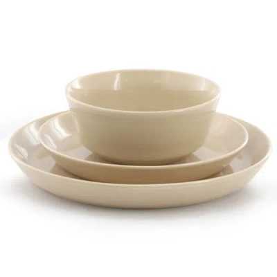 Gibson Elite 12 Piece Round Stoneware Dinnerware Set In White