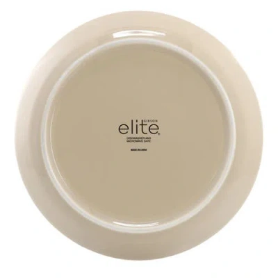 Gibson Elite 12 Piece Round Stoneware Dinnerware Set In White