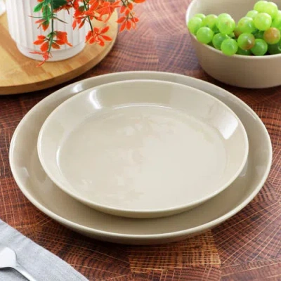 Gibson Elite 12 Piece Round Stoneware Dinnerware Set In White