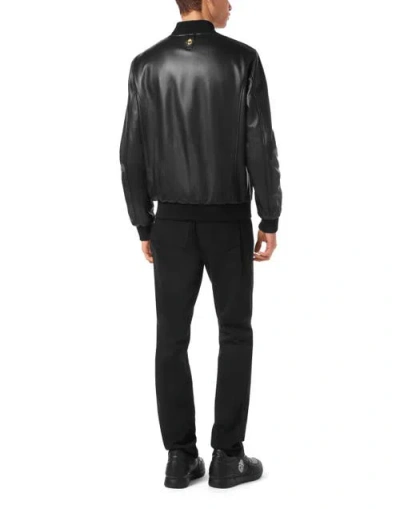 Billionaire Basic Leather Bomber Men In Black