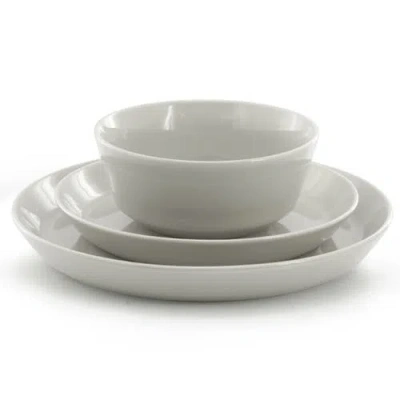 Gibson Elite 12 Piece Round Stoneware Dinnerware Set In Grey