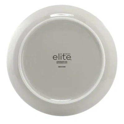 Gibson Elite 12 Piece Round Stoneware Dinnerware Set In Grey