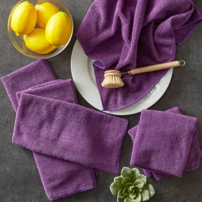 Dii Eggplant Essential Dishtowel Set/6 In Eggplant