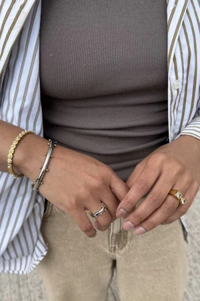 Meideya Orbit Mixed Cuff In Gold-silver