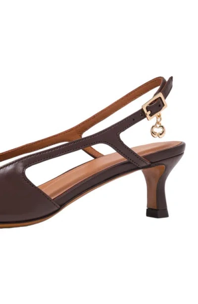 Maje Leather Slingbacks In Brown