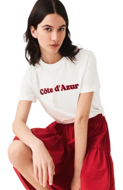 Maje T-shirt With Embroidery In White