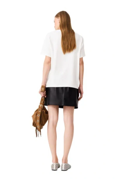 Maje Oversized T-shirt With Print In Neutral