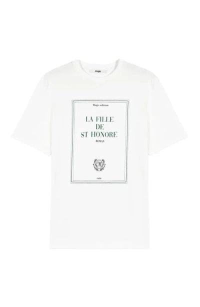 Maje Oversized T-shirt With Print In Neutral
