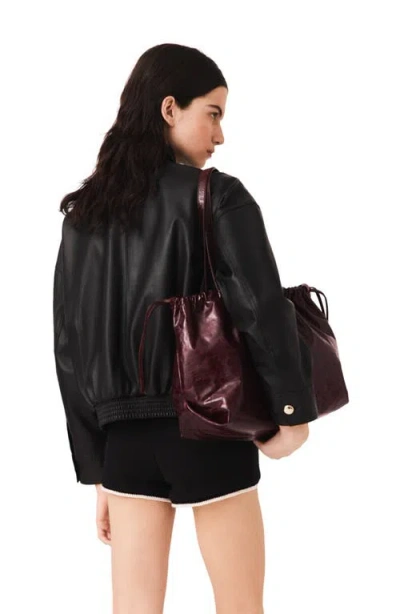 Maje Leather Jacket In Black