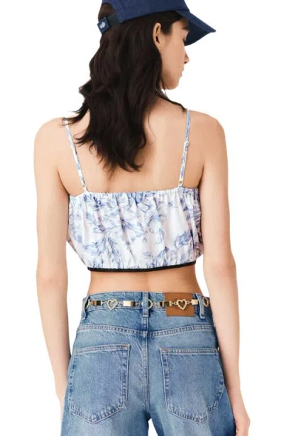 Maje Patterned Top With Straps In Blue