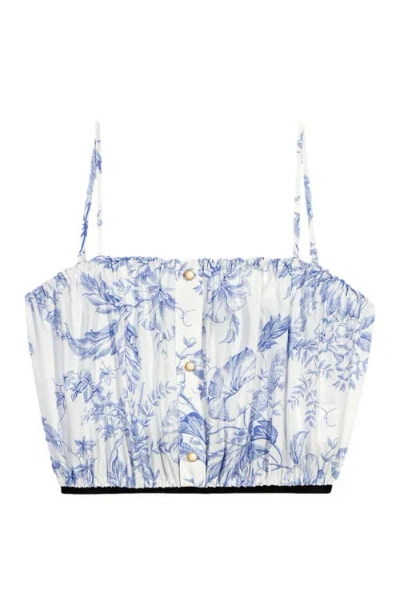 Maje Patterned Top With Straps In Blue
