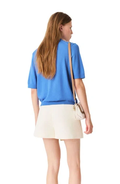 Maje Polo Collar Sweater In Blue