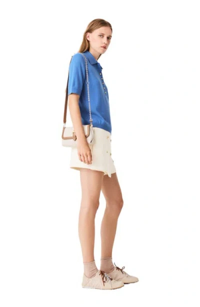 Maje Polo Collar Sweater In Blue