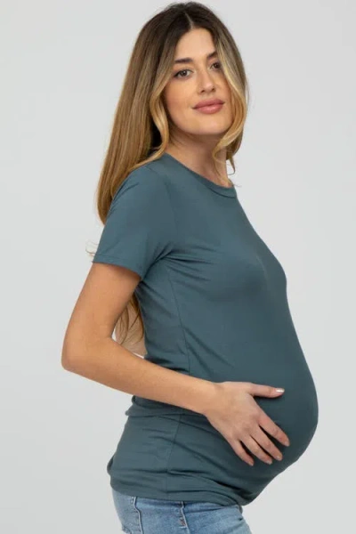 Pinkblush Basic Short Sleeve Top In Blue