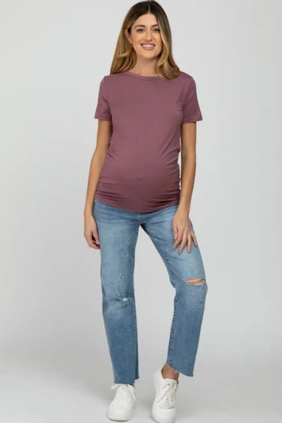 Pinkblush Basic Short Sleeve Top In Mauve